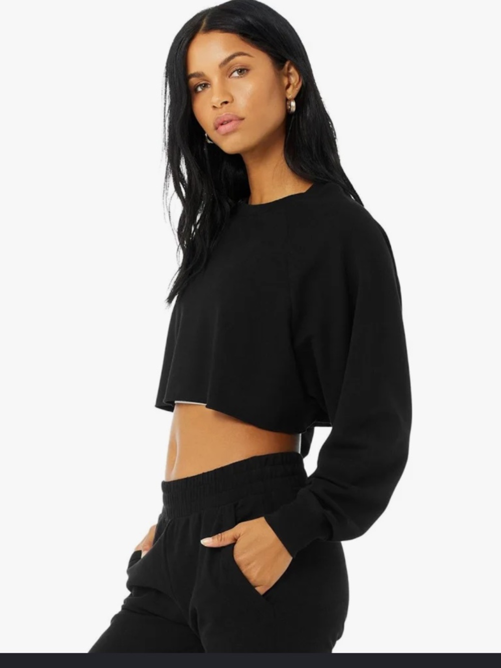 Alo Yoga Women's Double Take Pullover Sweatshirt Black Long Sleeve Size XS NWOT